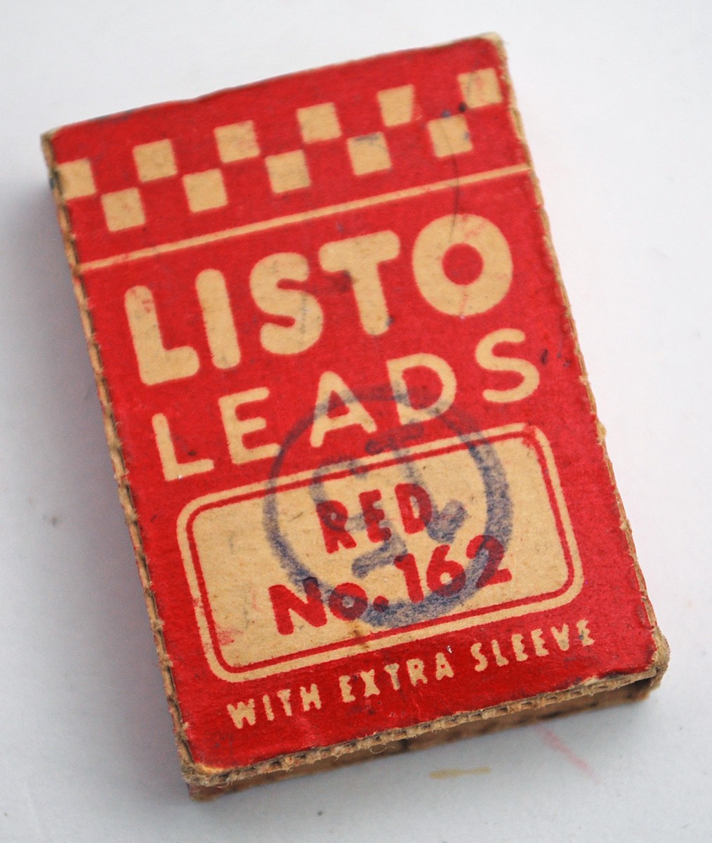 Vintage LISTO Marking Leads Red No. 162 Sleeve Pencil Corp. Alameda California