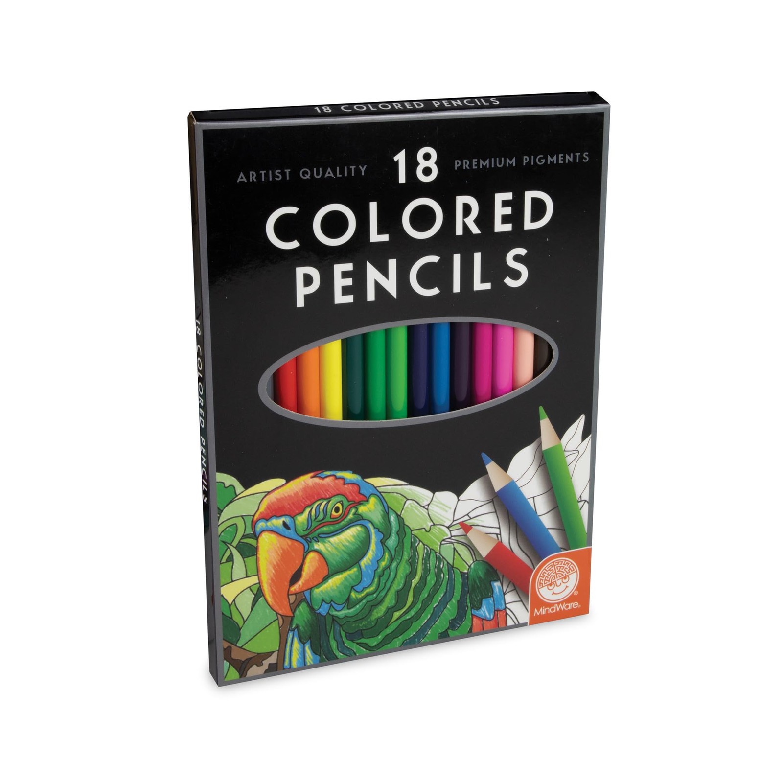 MindWare Colored Pencils: Set of 18 18 Count (Pack 1), Multicolor
