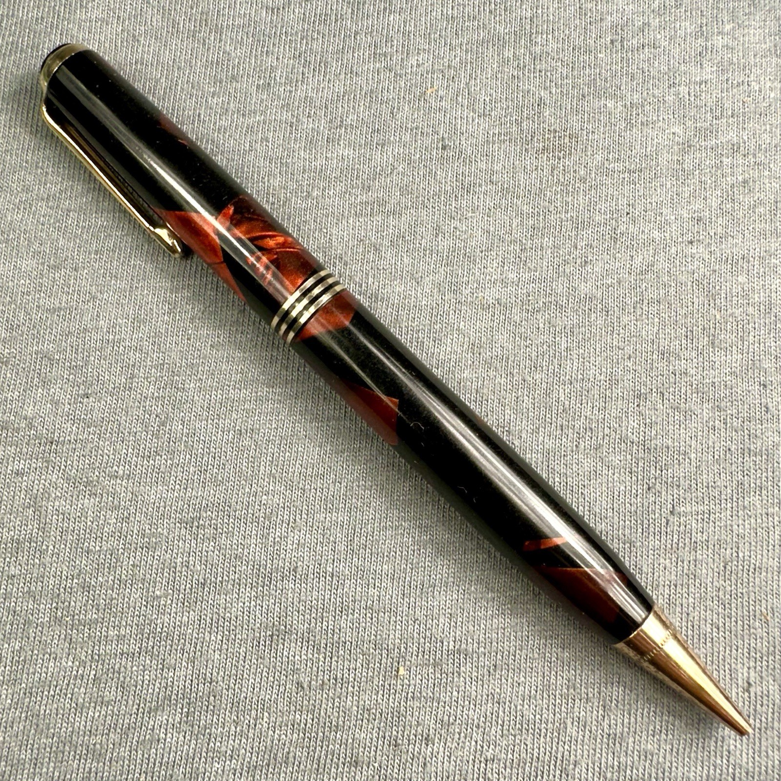 Repair: Parker Deluxe Challenger Pencil Red Black Marble Spade Clip Great Color