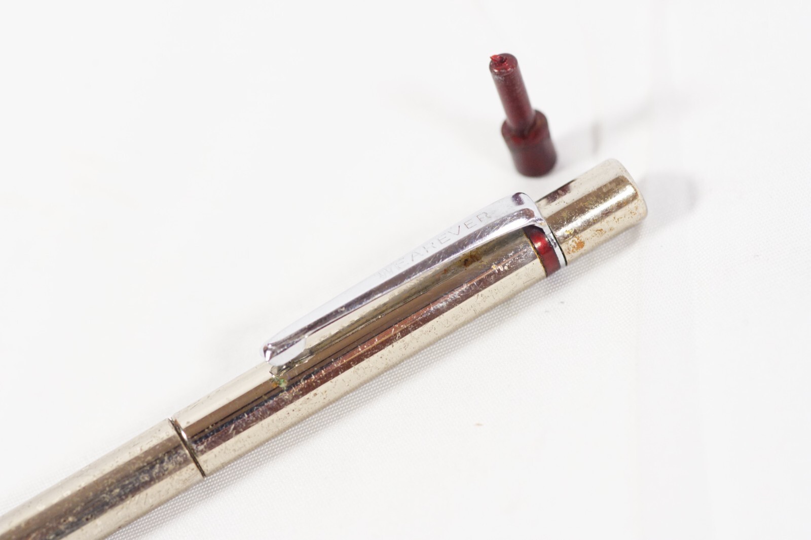 Wearever Mechanical Pencil 1950s All Chrome Maroon Back Piece Functional