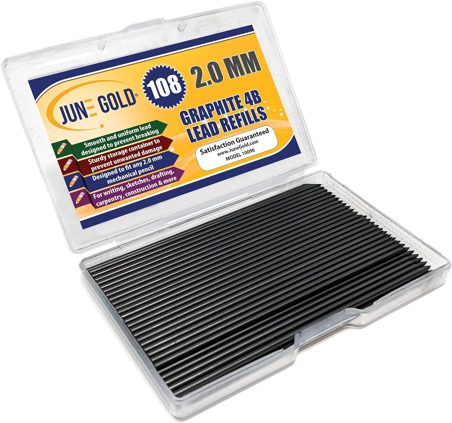 108 Pieces, 2.0 Mm 4B Lead Refills, 90 Mm Length, Extra Bold Thickness, Break Re