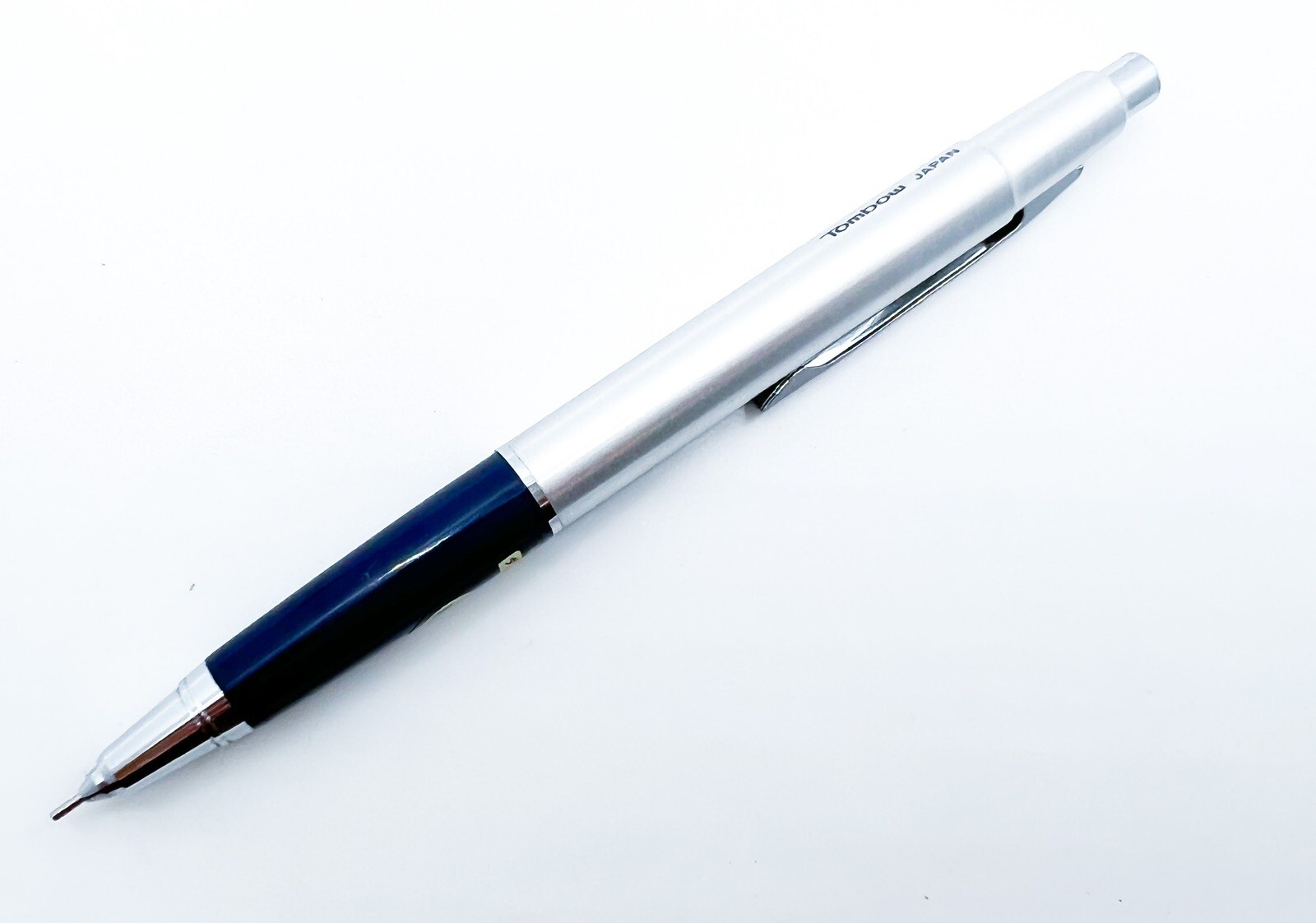 NOS Retractable Tombow Double push W Knock Mechanical Pencil 0.5mm Blue