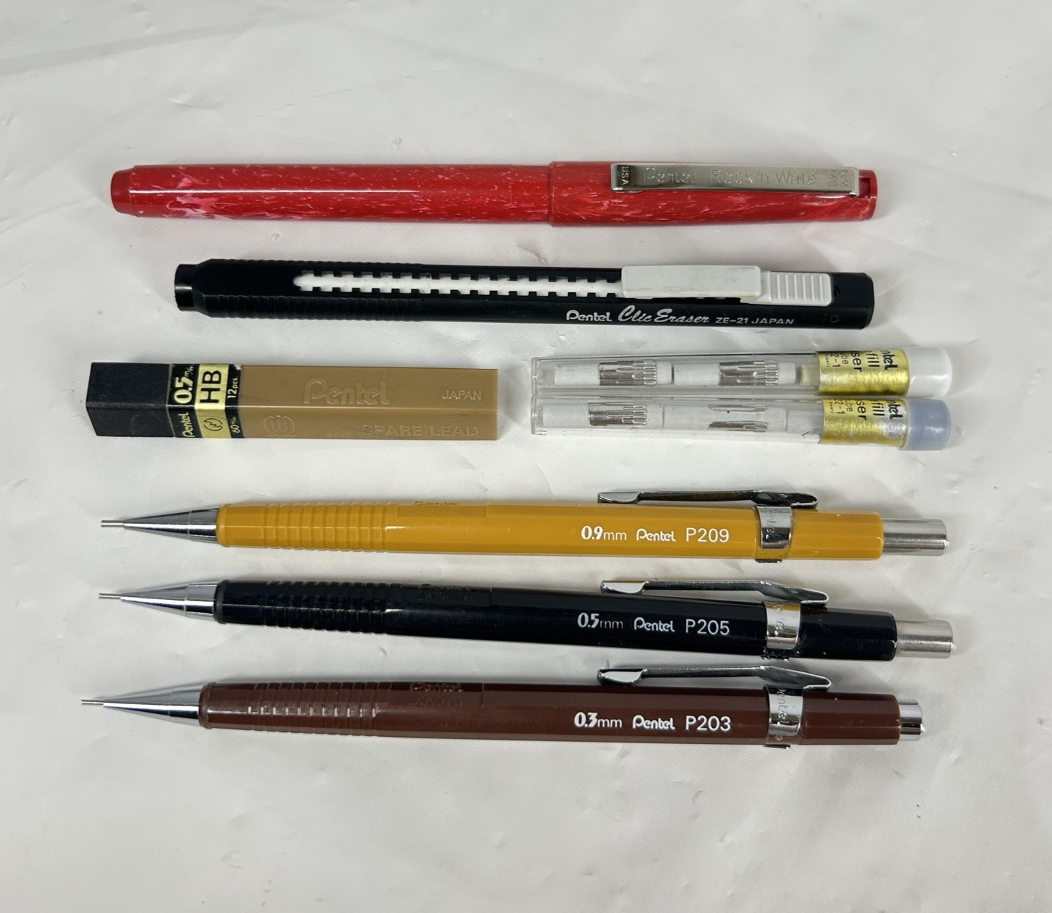 Pentel Mechanical Pencil Lot Drafting Drawing VTG Japan P203 P205 P209 w/Refills