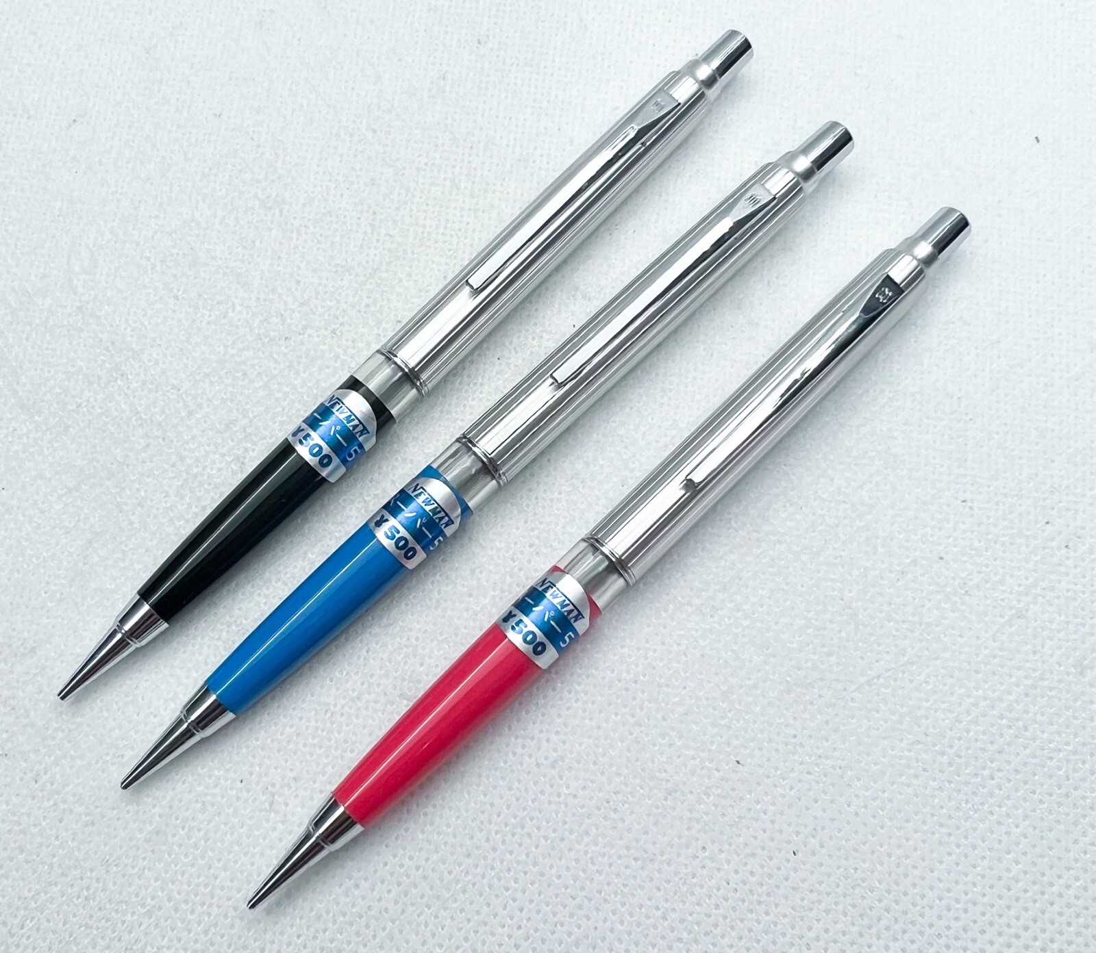 NOS Newman 3pcs window Mechanical Pencil 0.5mm retractable sliding sleeve