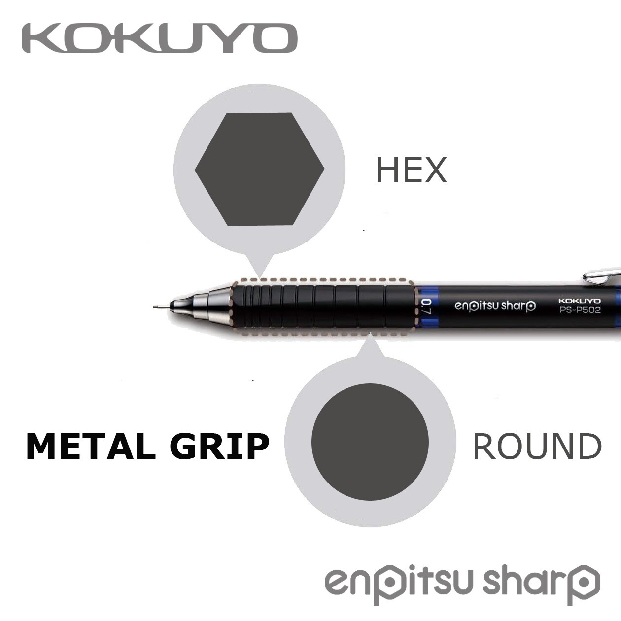KOKUYO ENPITSU SHARP Type Mx 0.7/0.9/1.3mm Mechanical Pencil from Japan