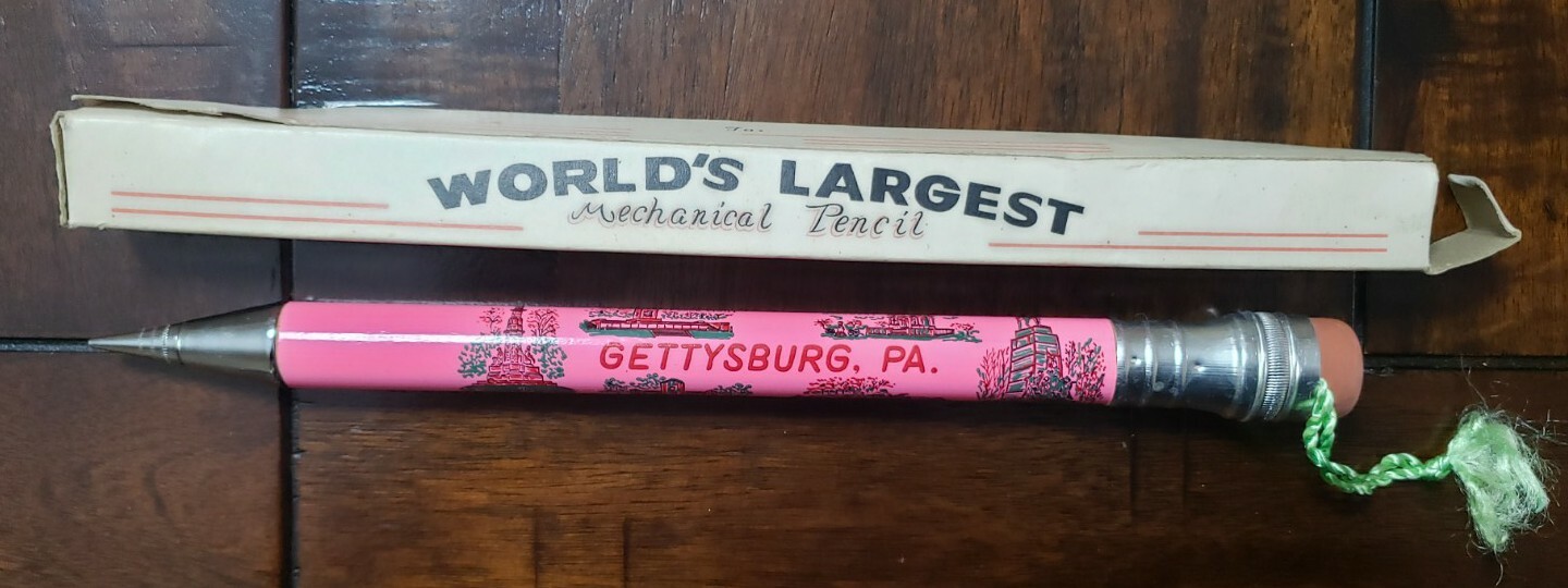 VINTAGE GETTYSBURG SOUVENIR WORLDS LARGEST Mechanical PENCIL 11.5″