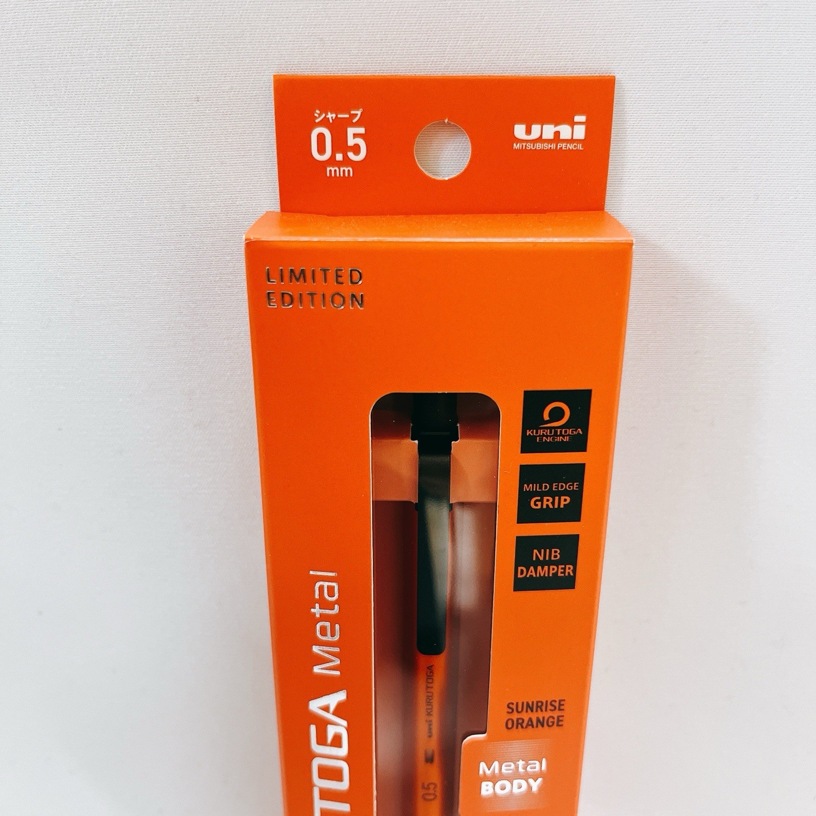 Uni Kurutoga Metal 0.5mm Mechanical Pencil Sunrise Orange Limited Edition Boxed