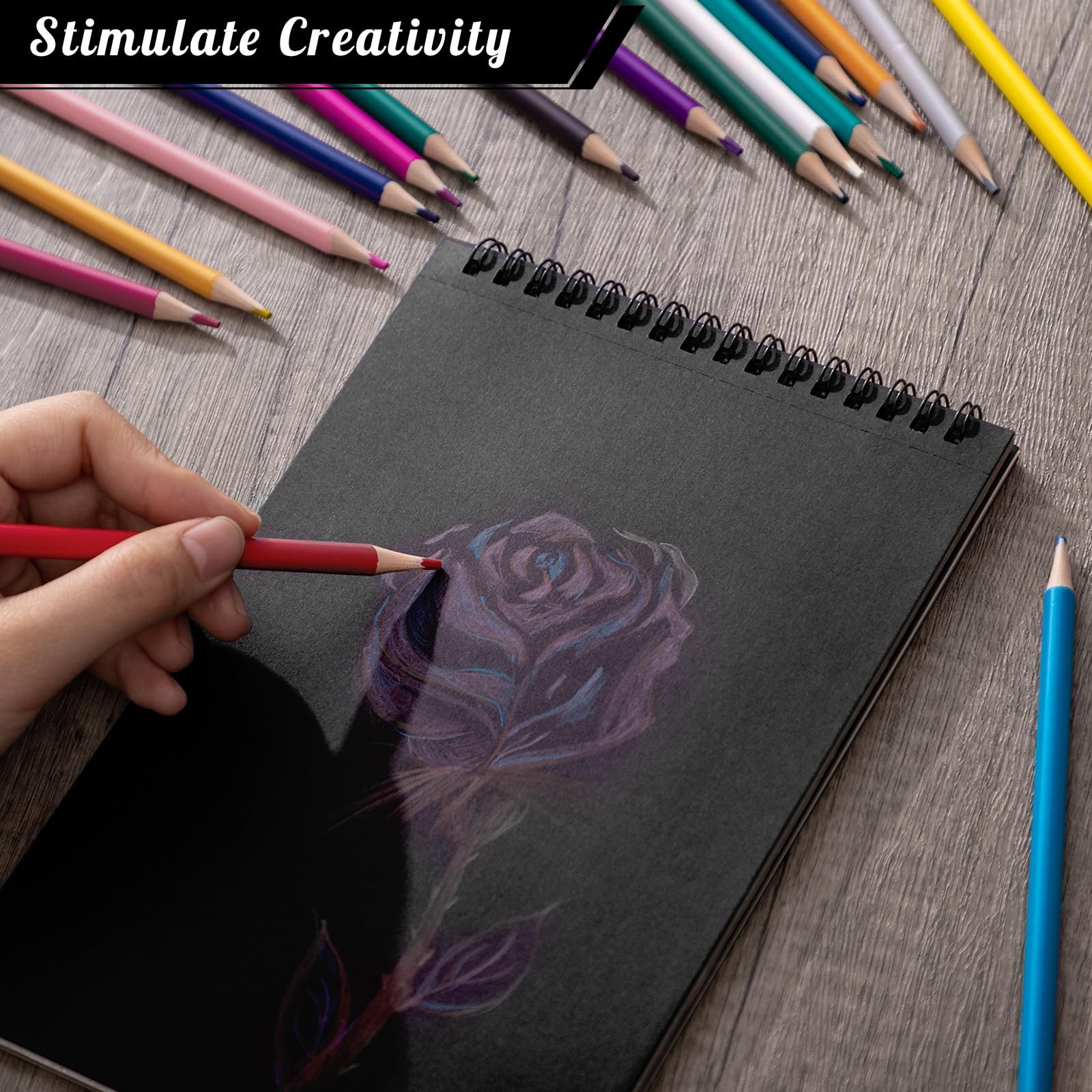 Drawing Sketchbook Kit, A5 Sketch Book with 36 5.8×8.3 inch Multicolor