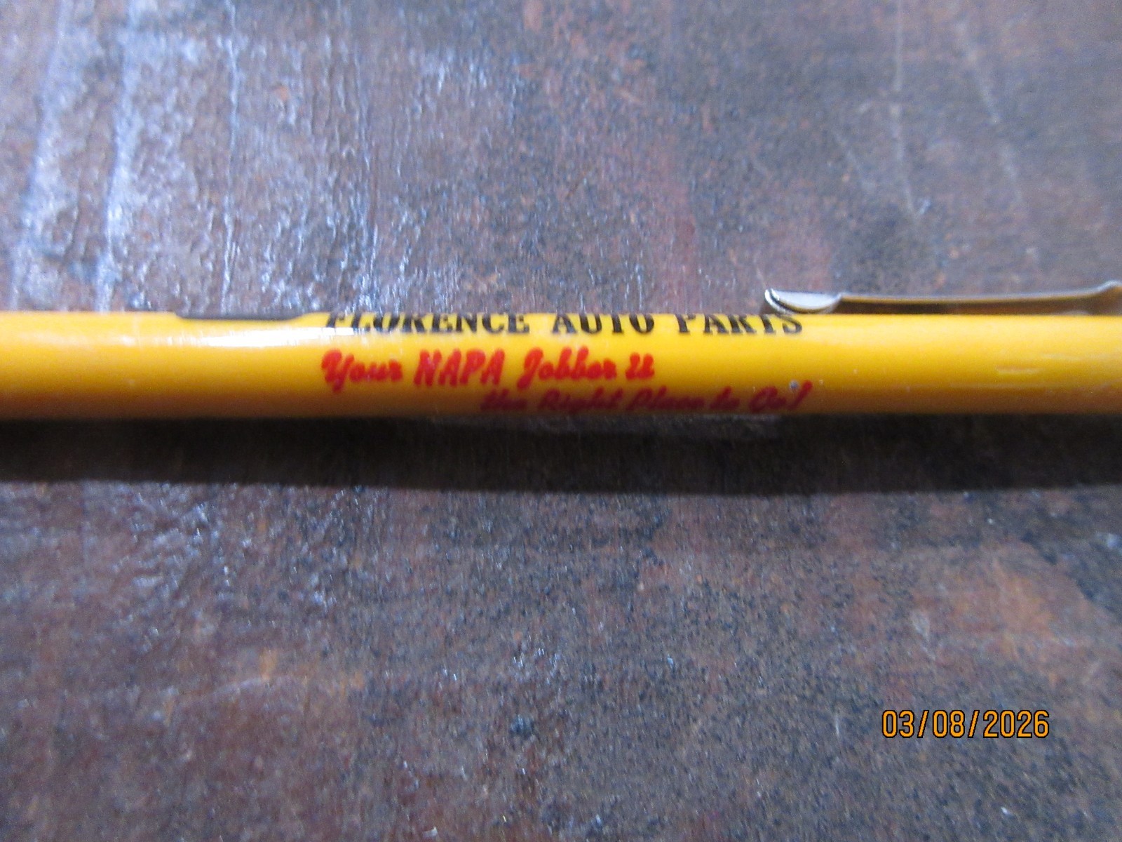 Vintage Florence Auto Parts Store Mechanical Advertising Pencil Napa- Oregon