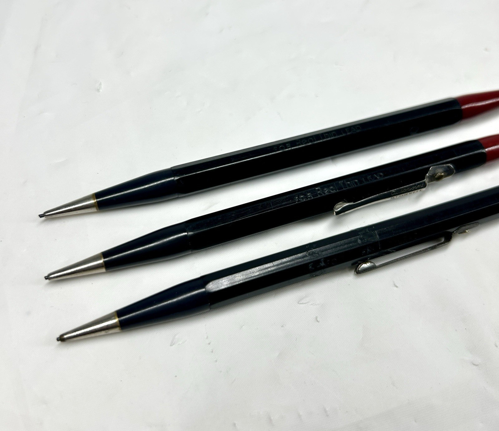 VTG Autopoint Double Sided Mechanical Pencils Real Thin Lead Red Black Lot of 3