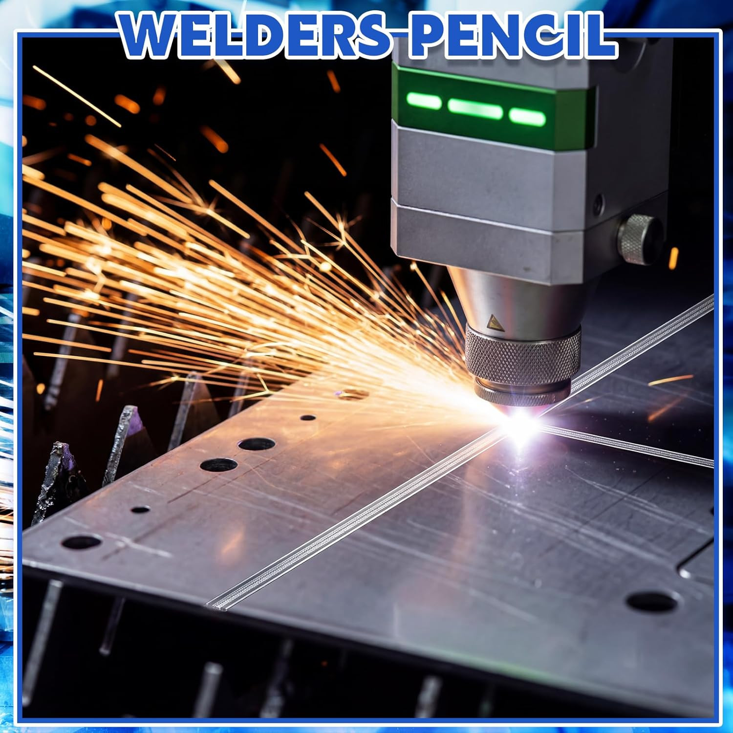 6 Pcs Welders Pencil with 72 Silver round Refills, 2 Mm round Lead Mechanical Me