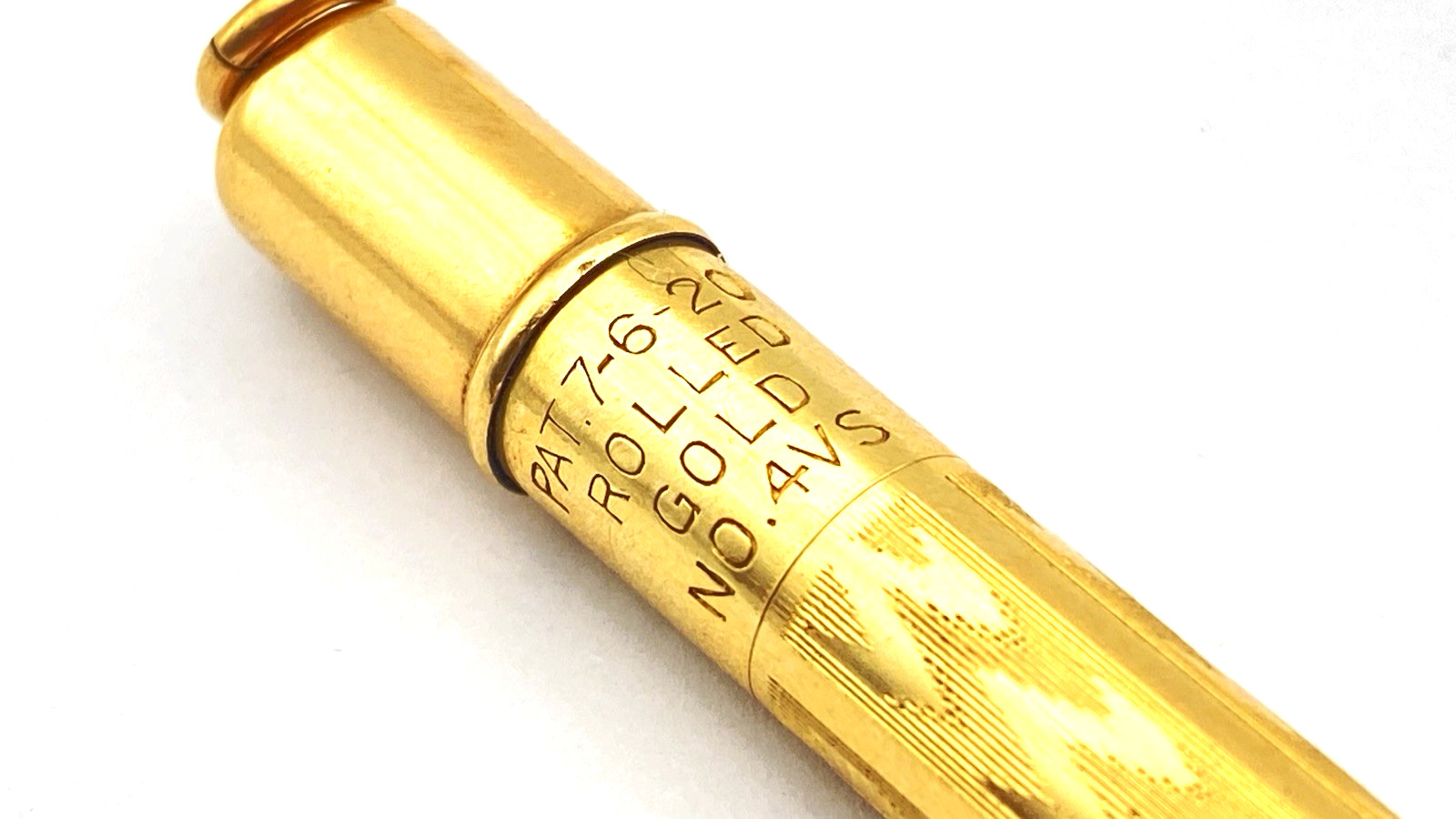 VINTAGE CONKLIN RING TOP PENCIL IN ROLLED GOLD CHECK PATTERN MADE IN USA