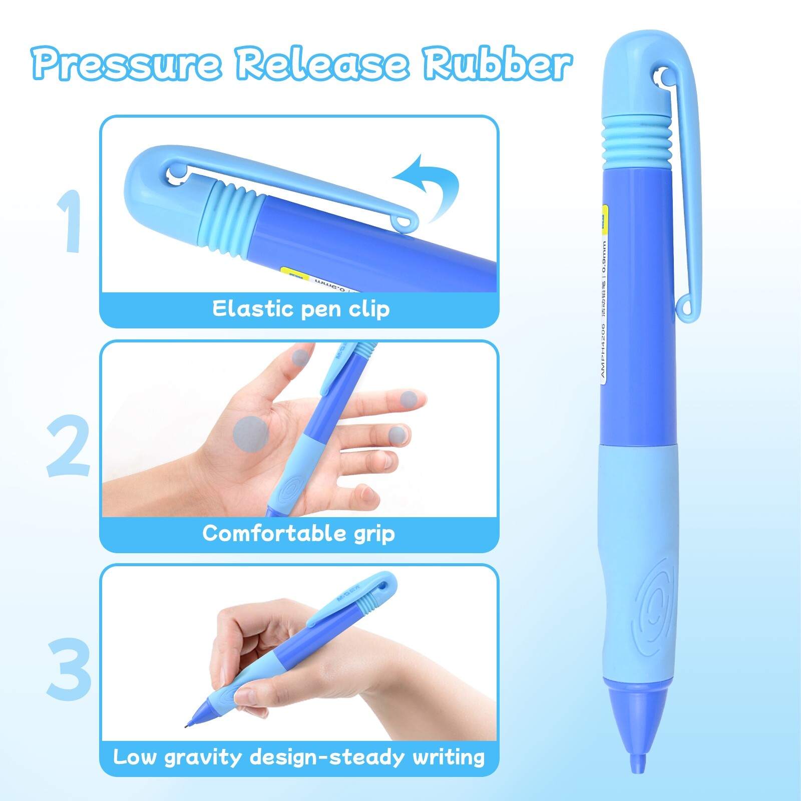 0.9 mm M&G Ergonomic Mechanical Pencil, 4-Count