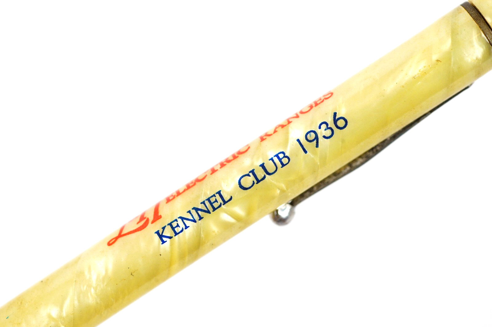 L&H Electric Ranges 1936 Kennel Club Marbled Celluloid Advertising Pencil