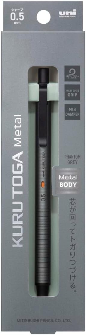 [New] Uni Kuru Toga Metal Mechanical Pencil Phantom Gray 0.5mm M5-KH Japan