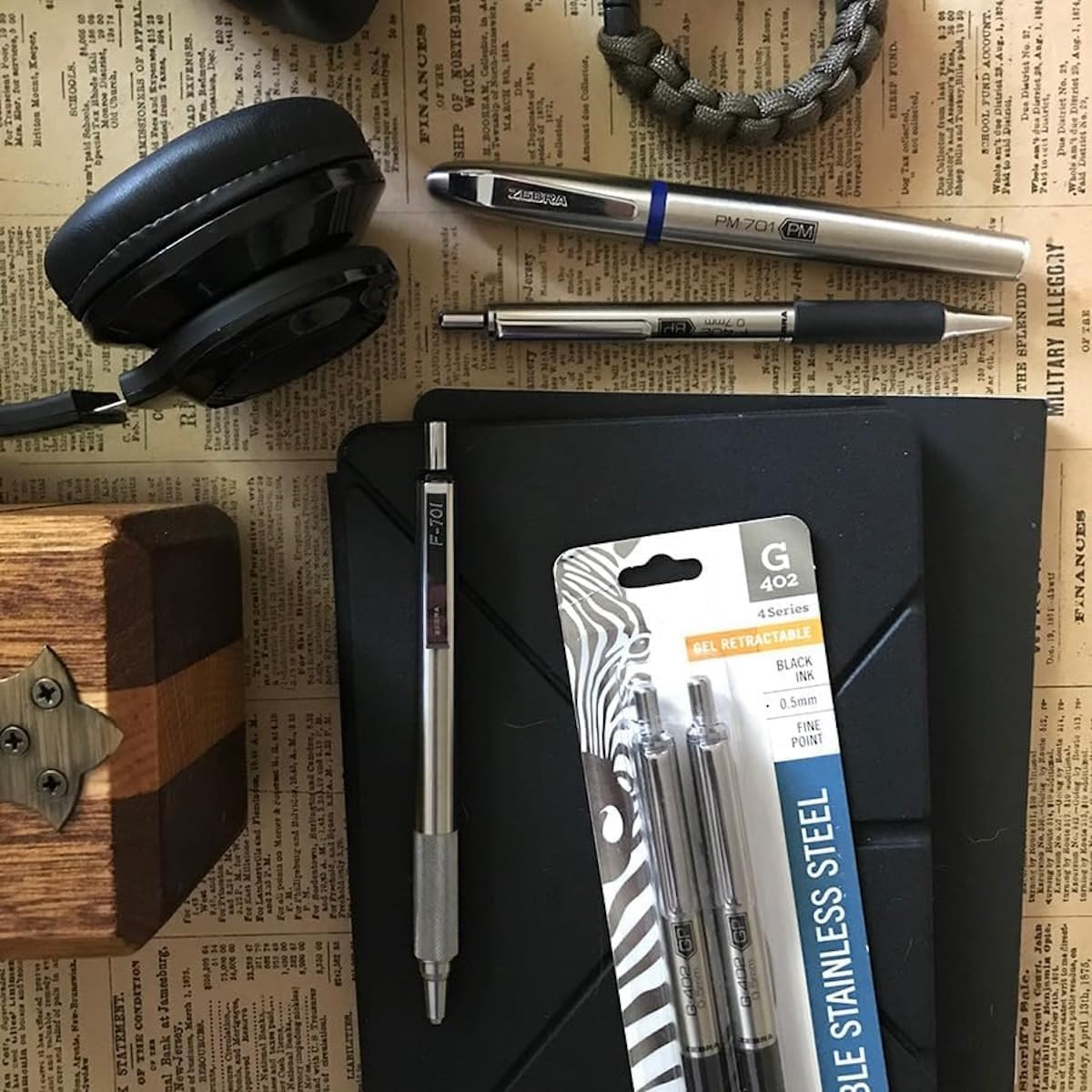 Zebra Pen Stainless Steel Writing Set, M-301 Mechanical Pencil and F-301 0.7Mm B