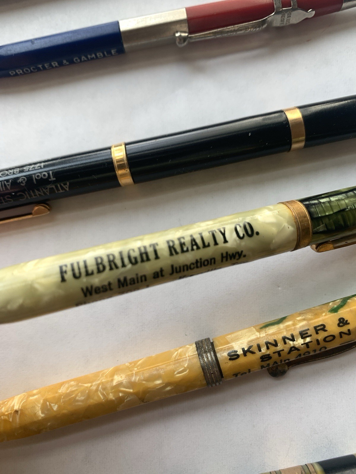 6 Lot Vintage Advertising Celluloid Mechanical Pencils RediPoint Wings Skinner
