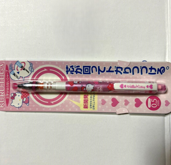 Unused Kurutoga Mechanical Pencil, Hello Kitty, Sanrio, Pink, 0.5mm From JAPAN◎