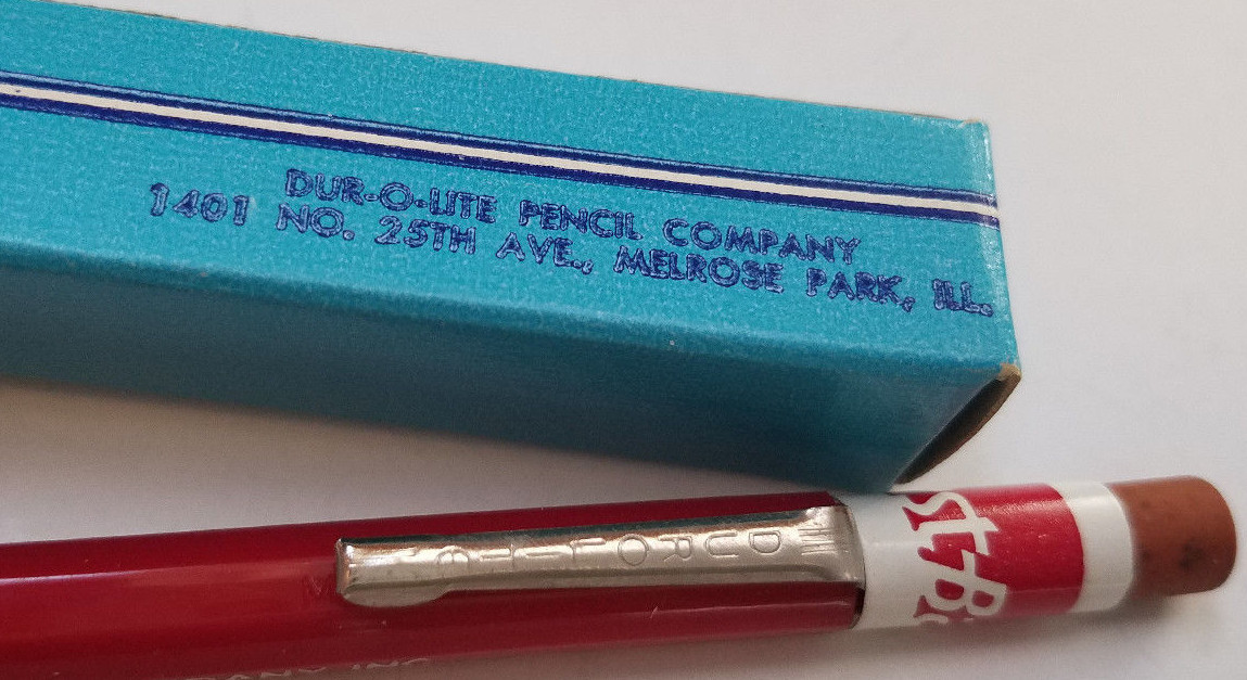 VINTAGE DUR-O-LITE ESSO CHEMICAL COMPANY MECHANICAL PENCIL 5 3/4″ NEW IN BOX