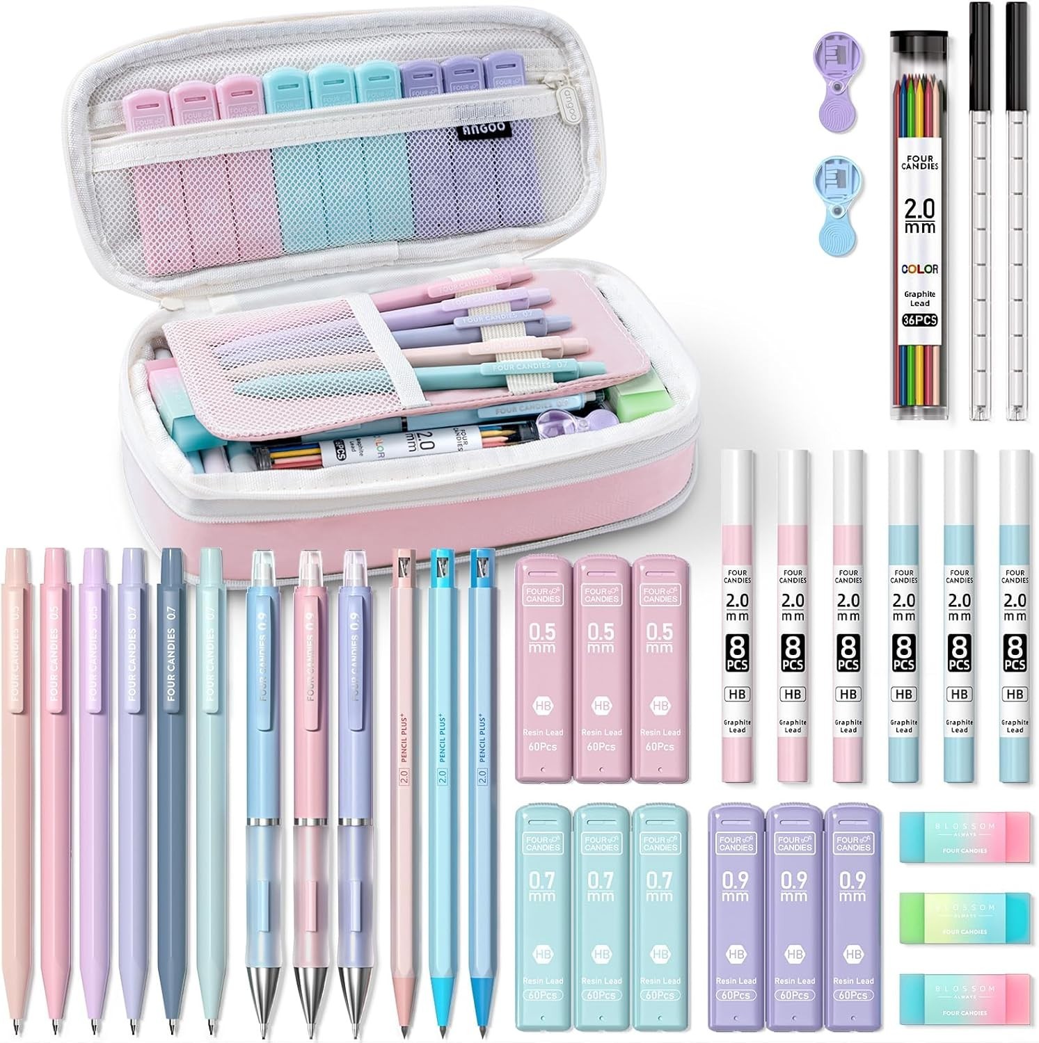 Ultimate 36-Piece Mechanical Pencil Set in Pink | Perfect for Writing & Drawing