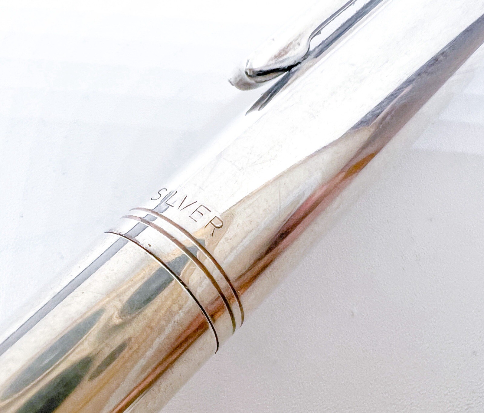 Newman Sterling Silver Flat Pattern Mechanical Pencil 0.9 continues twist Box