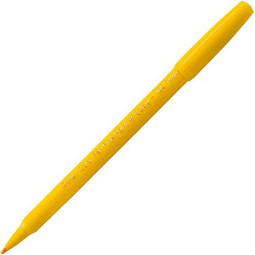 Pentel Arts Color Pen, Lemon Yellow, Box of 12 (S360-105)