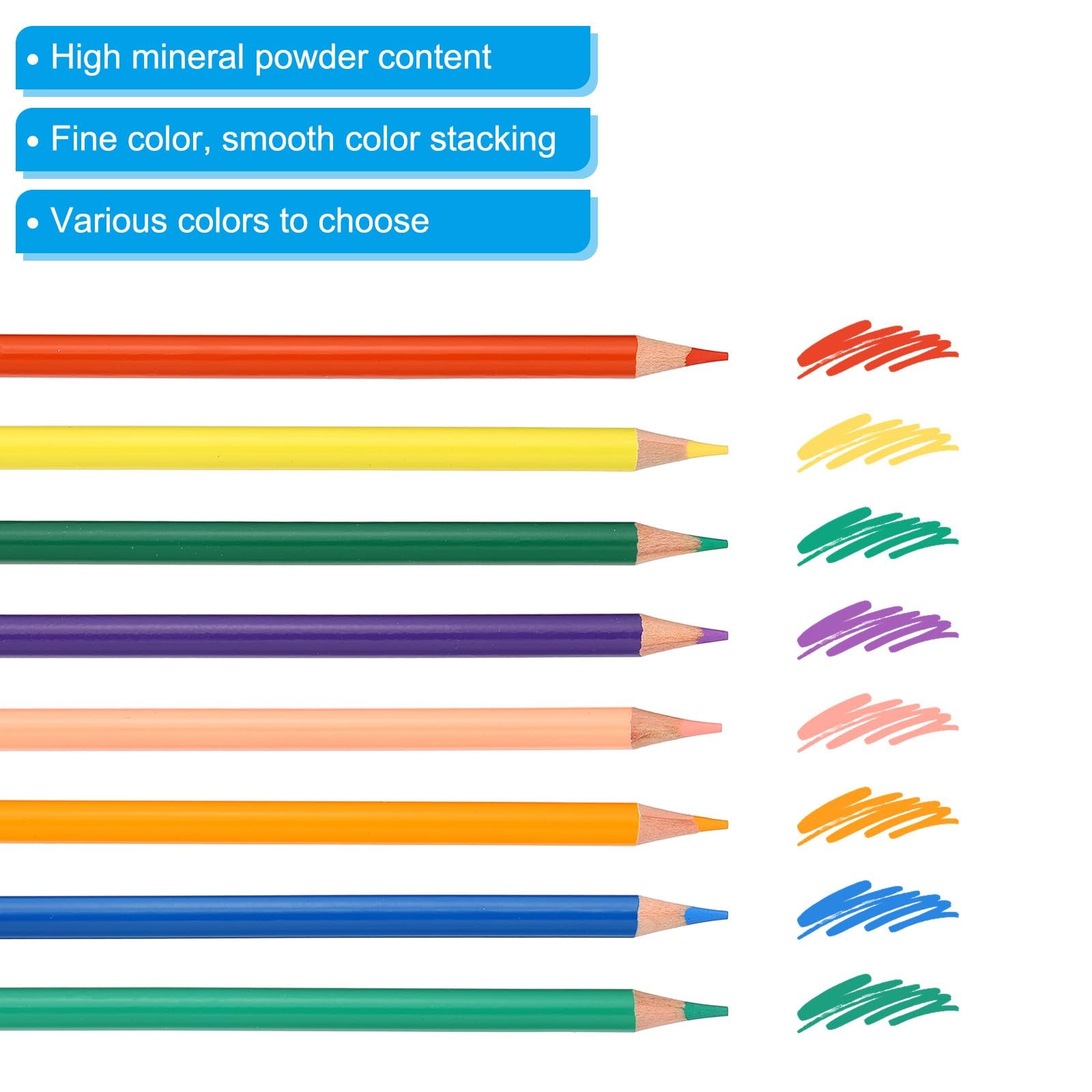 PATIKIL White Colored Pencils Set,20 Pcs Oil Color Wooden