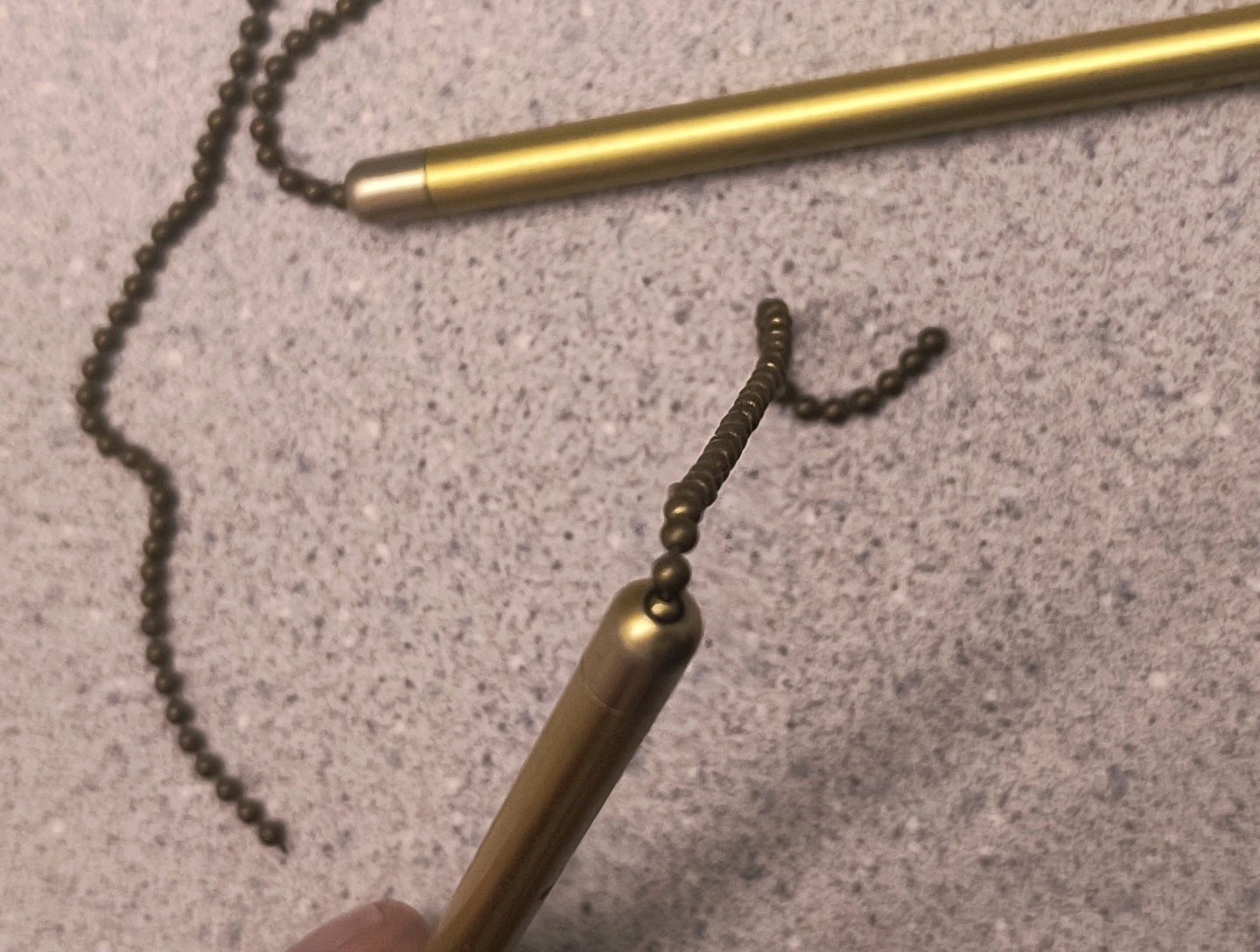 2 Vintage 4 1/4″ Brass Desk Top mechanical pencil with chain. 1.18mm Lead.