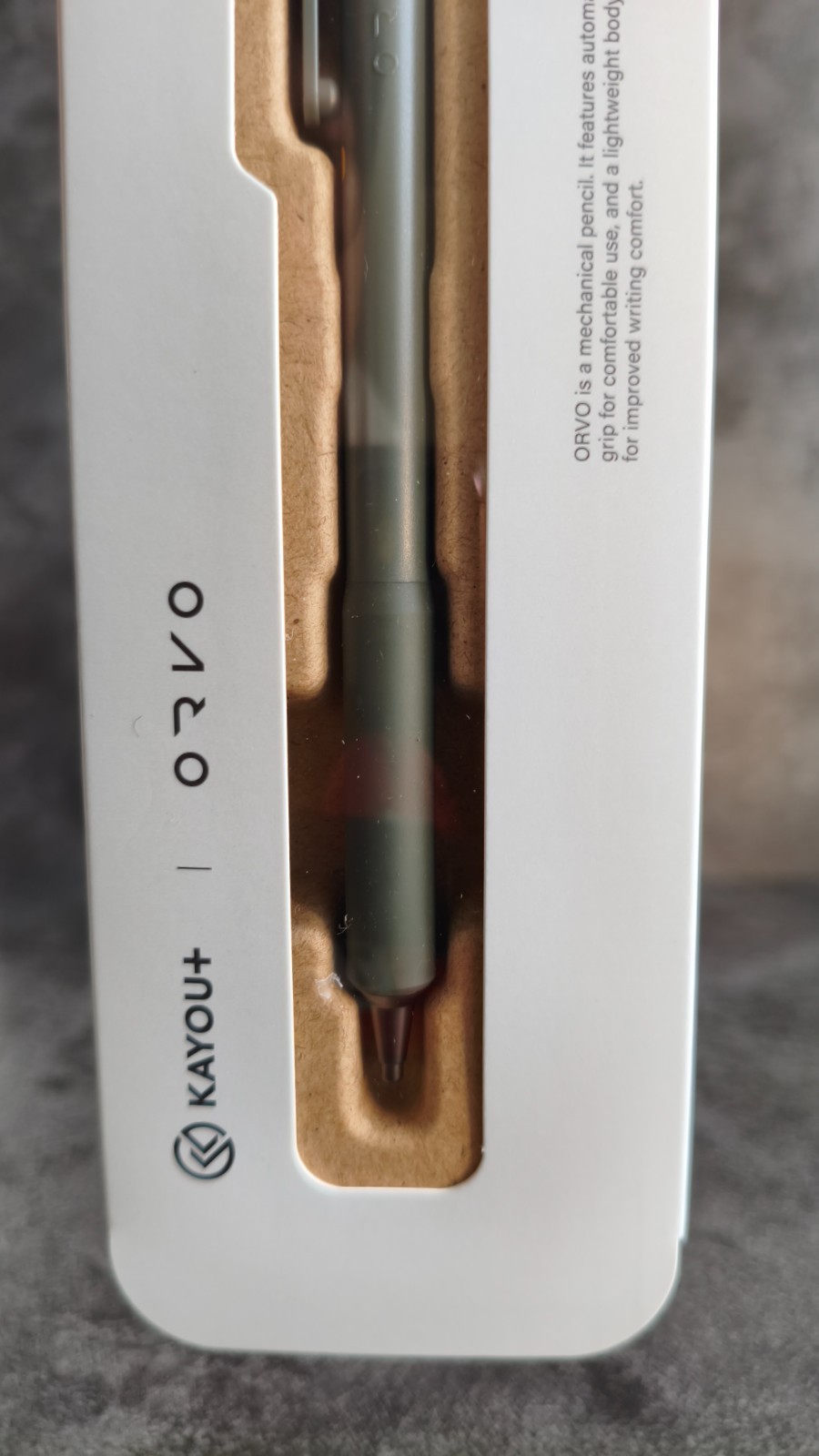 KAYOU+ ORVO Automatic Mechanical Pencil 0.5mm 2 Pens Set Forest Green Sand Gray