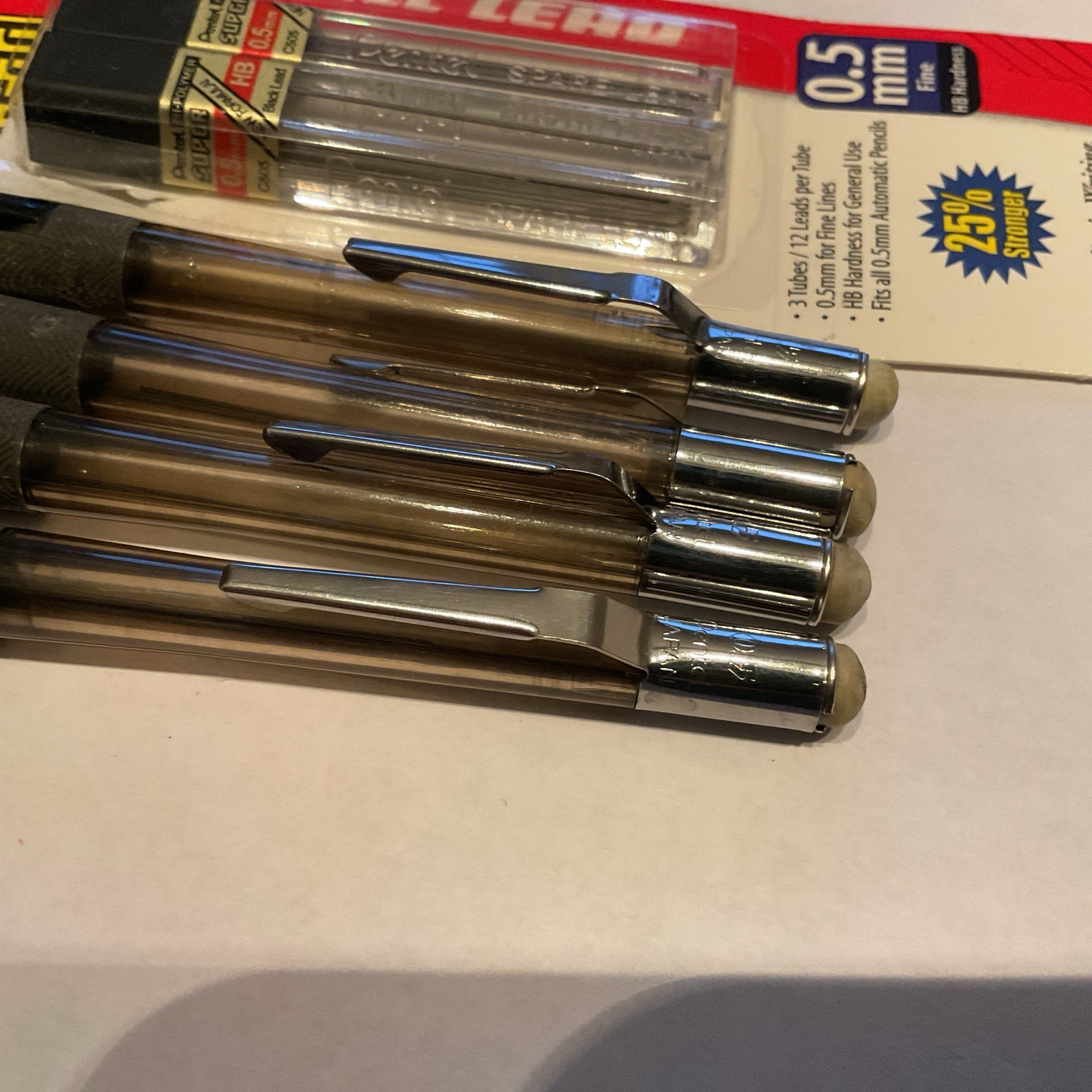 Pentel Quicker Clicker Mechanical Pencil LOT of 4 JAPAN 0.5mm Ref136