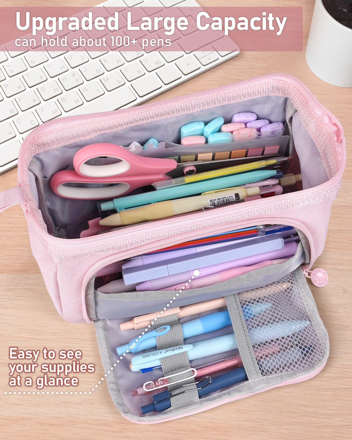 Nicpro 78PCS Aesthetic School Set: 12 Highlighters, 24 Pens, 10 Pencils, Case