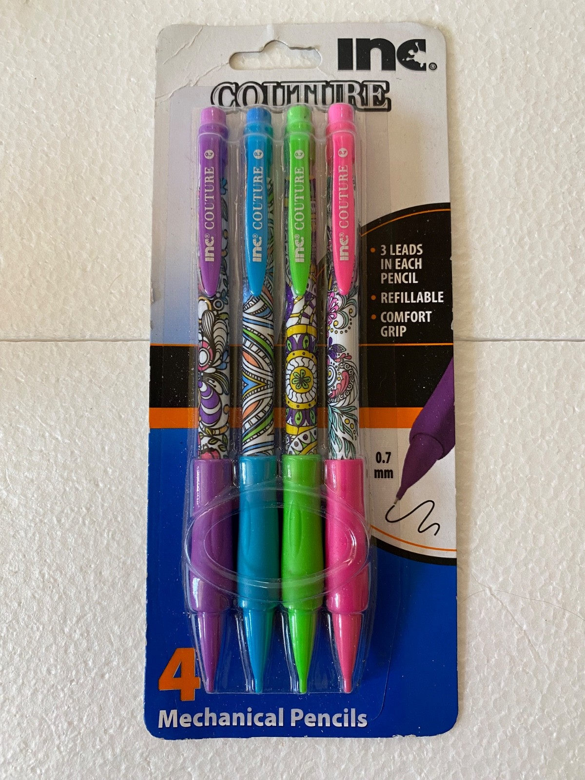 Y2K Inc Couture 4Pk Paisley Multicolor Mechanical Pencils 0.7mm #2 Lead