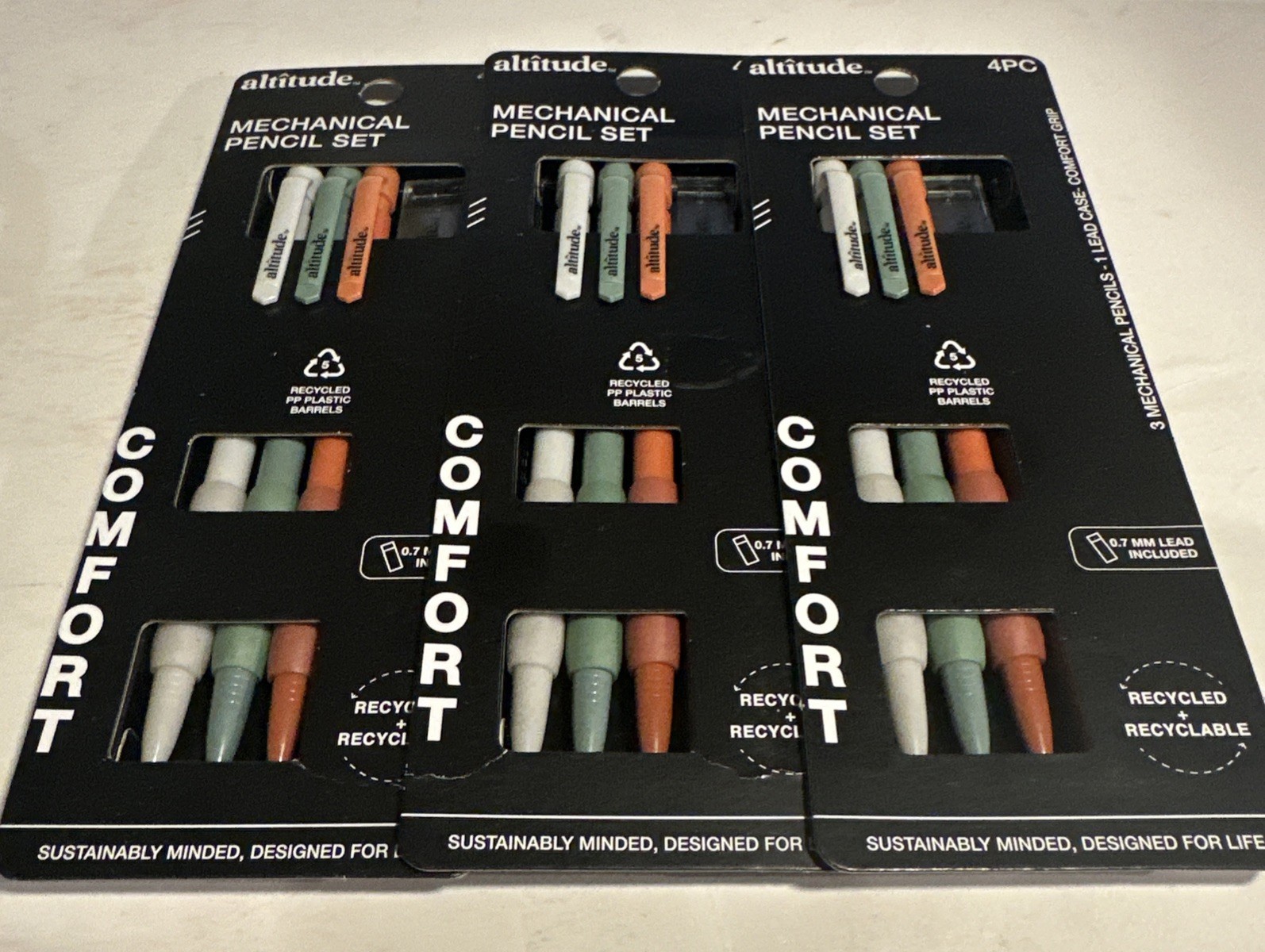 NEW 4 Pack Altitude Mechanical Pencils w/ 6 Lead Refills . 3 sets. 12 pencils