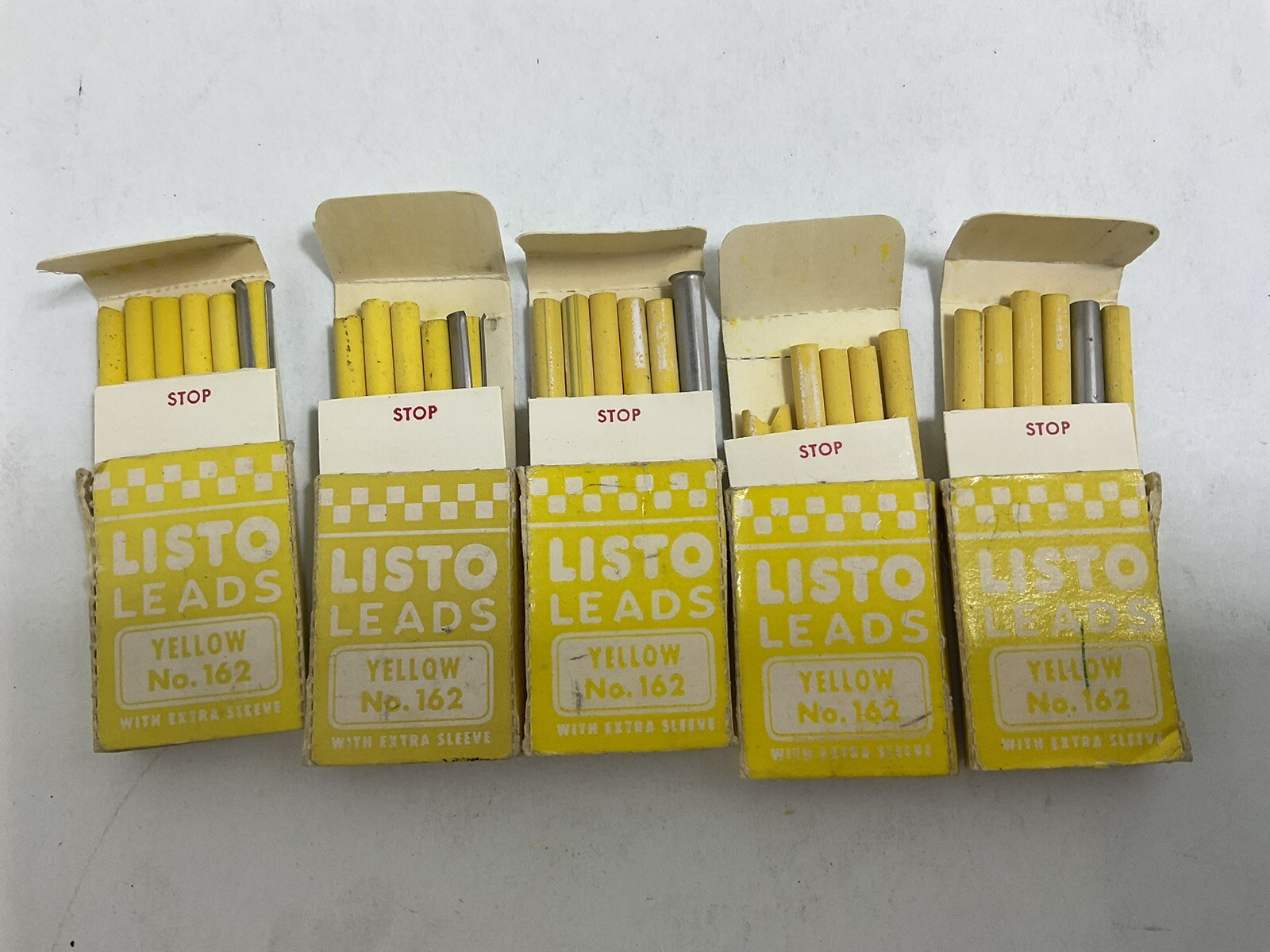 Listo Yellow Leads No 162 Vintage Lot Of 5 FoundArtShopCom