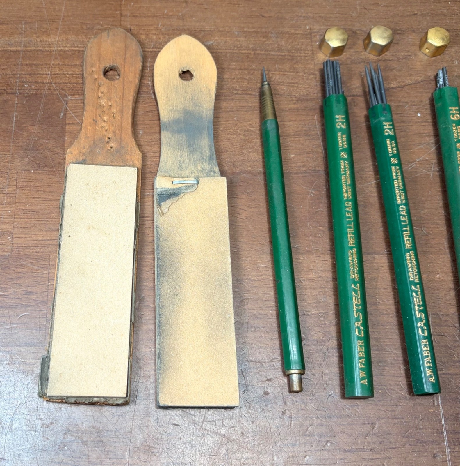 Vtg A W Faber Castell Drafting Mechanical Pencil w/ Lead erasers pointing paper