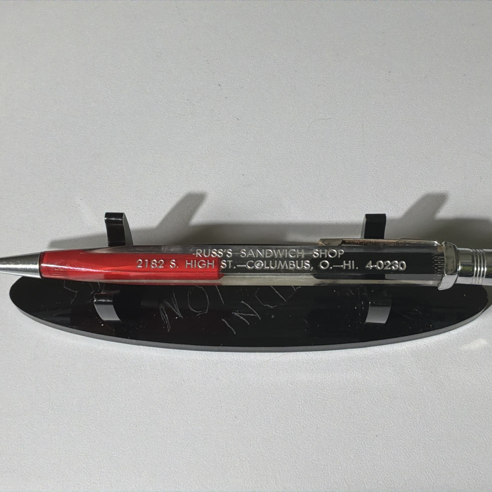 VTG Square Lucite Mechanical Pencil – Russ’s Sandwich Shop Columbus OH