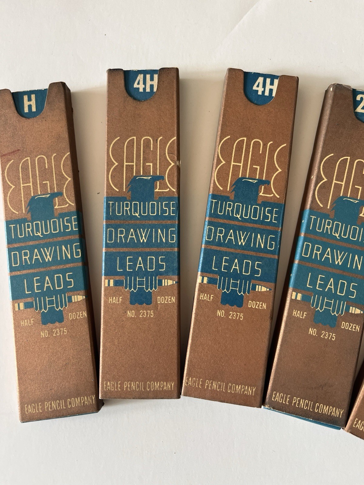 LOT Vintage Eagle Pencil Company Turquoise Drawing Leads Mechanical 4H H 2H HB