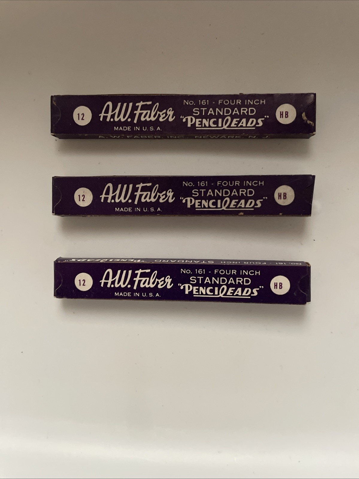 Vintage Pencil Leads A.W. Faber No.161 Four Inch Pencil Leads Black All 3 Boxes