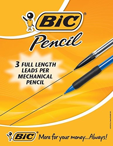 BIC Mechanical Pencil, Medium Point, 5 Count (Pack of 1), Green, Blue, Red