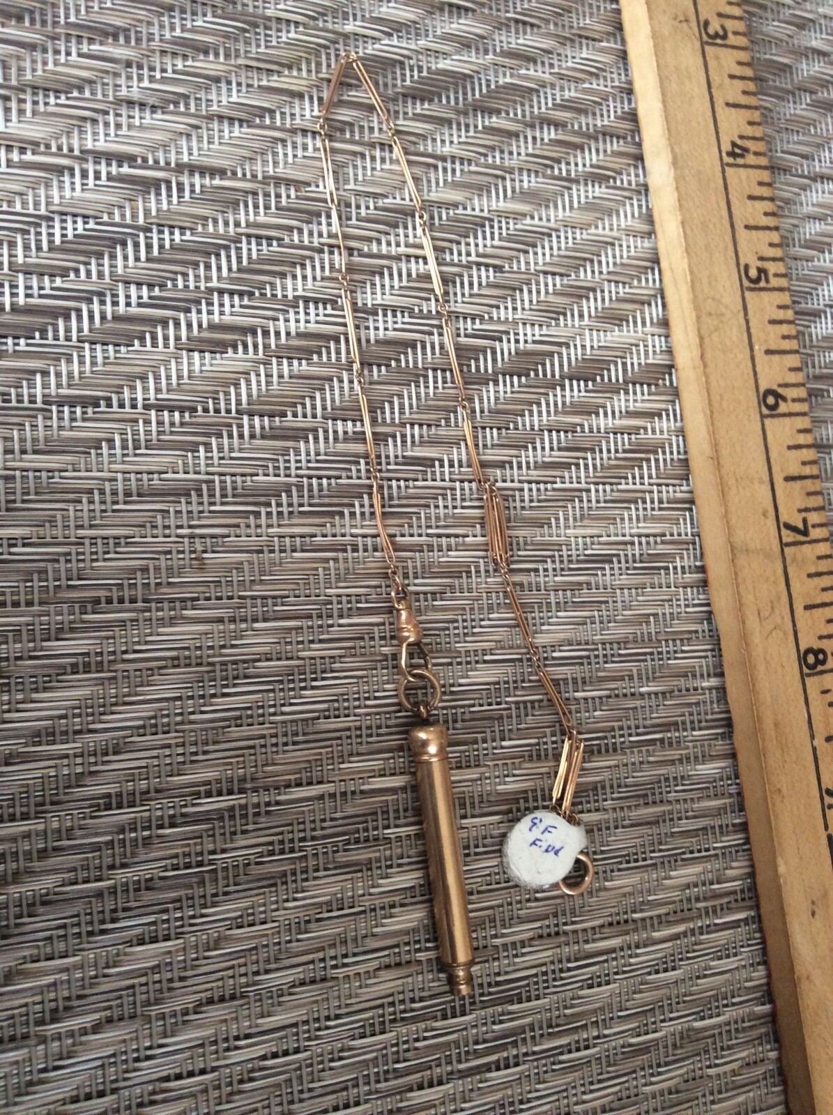 Gold Filled Pink Gold Chain And Pencil