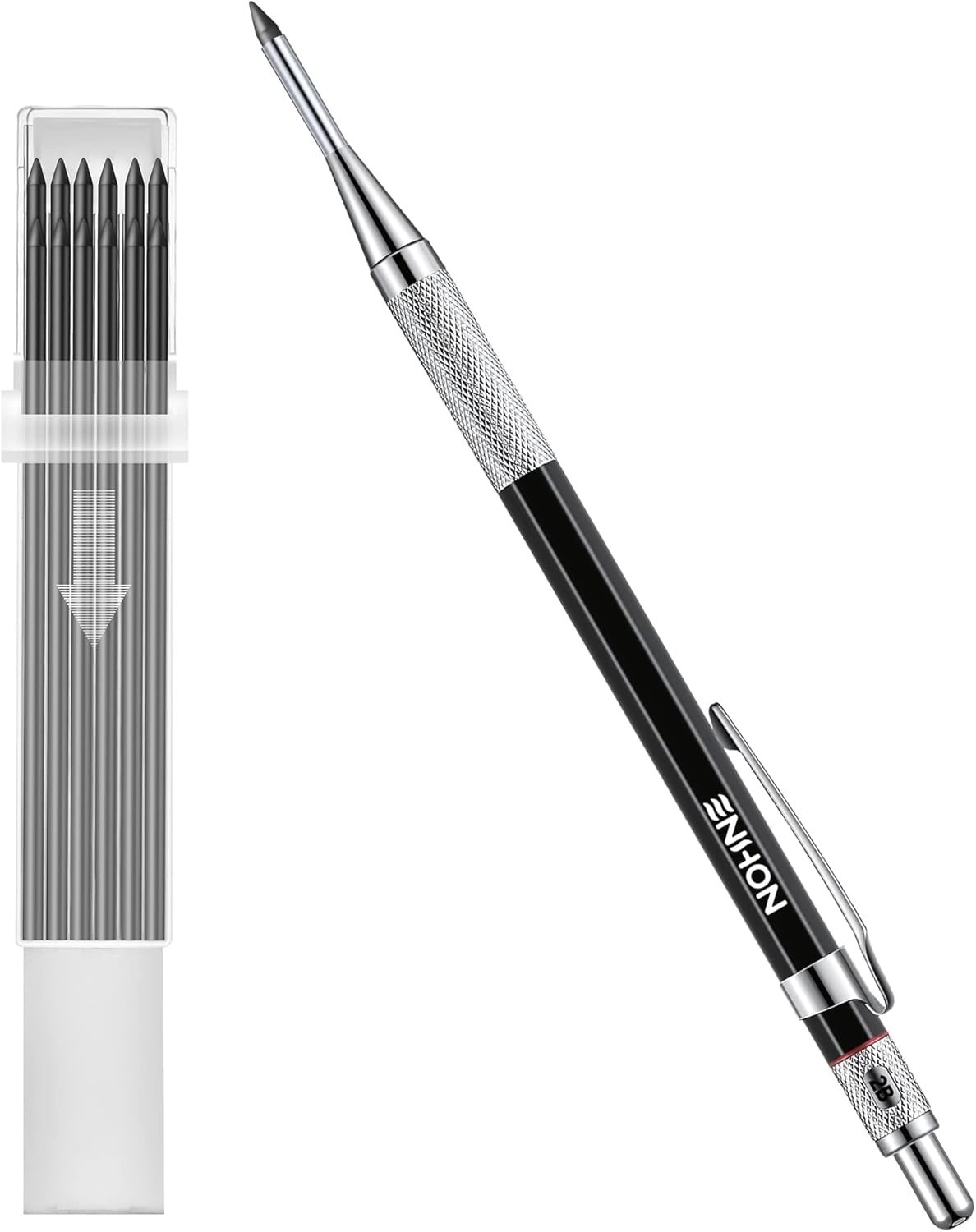 Mechanical Carpenter Pencil with 12 Refills Woodworking Construction Pencil NEW