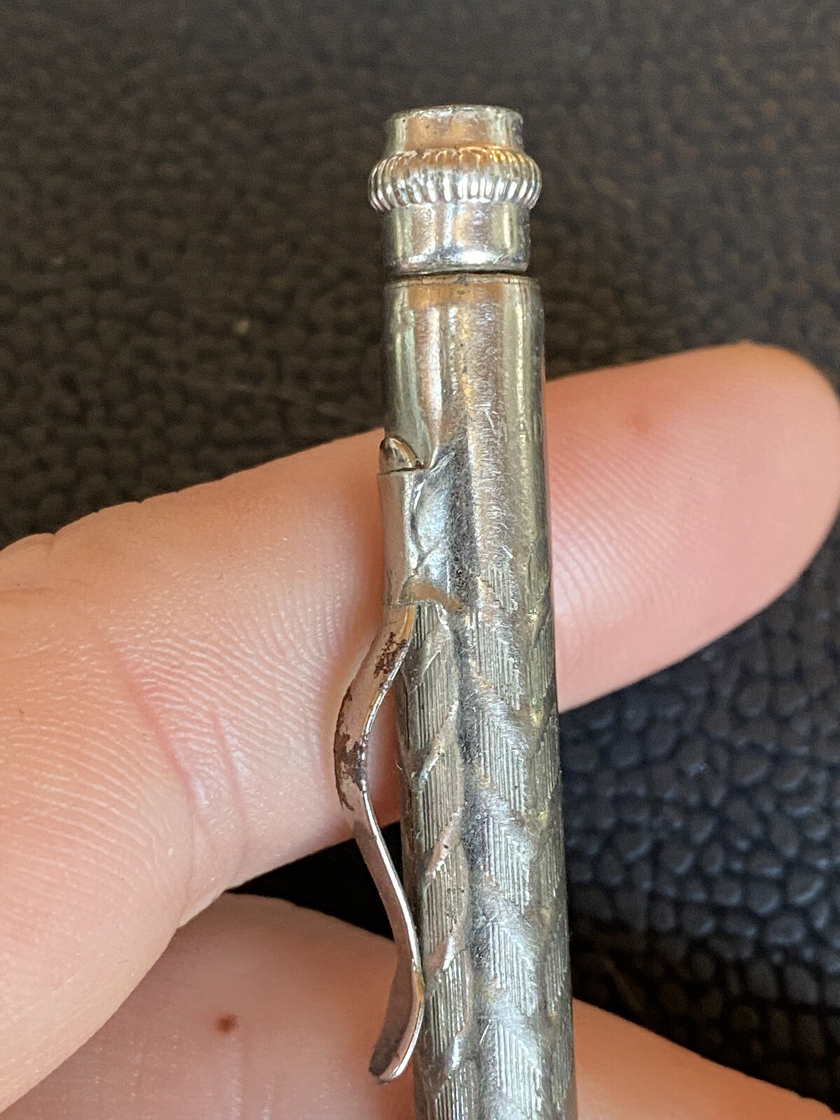 VTG 1920s/30’s Made In USA PAT’D Mechanical Pencil Silver Tone Twist Top AS IS