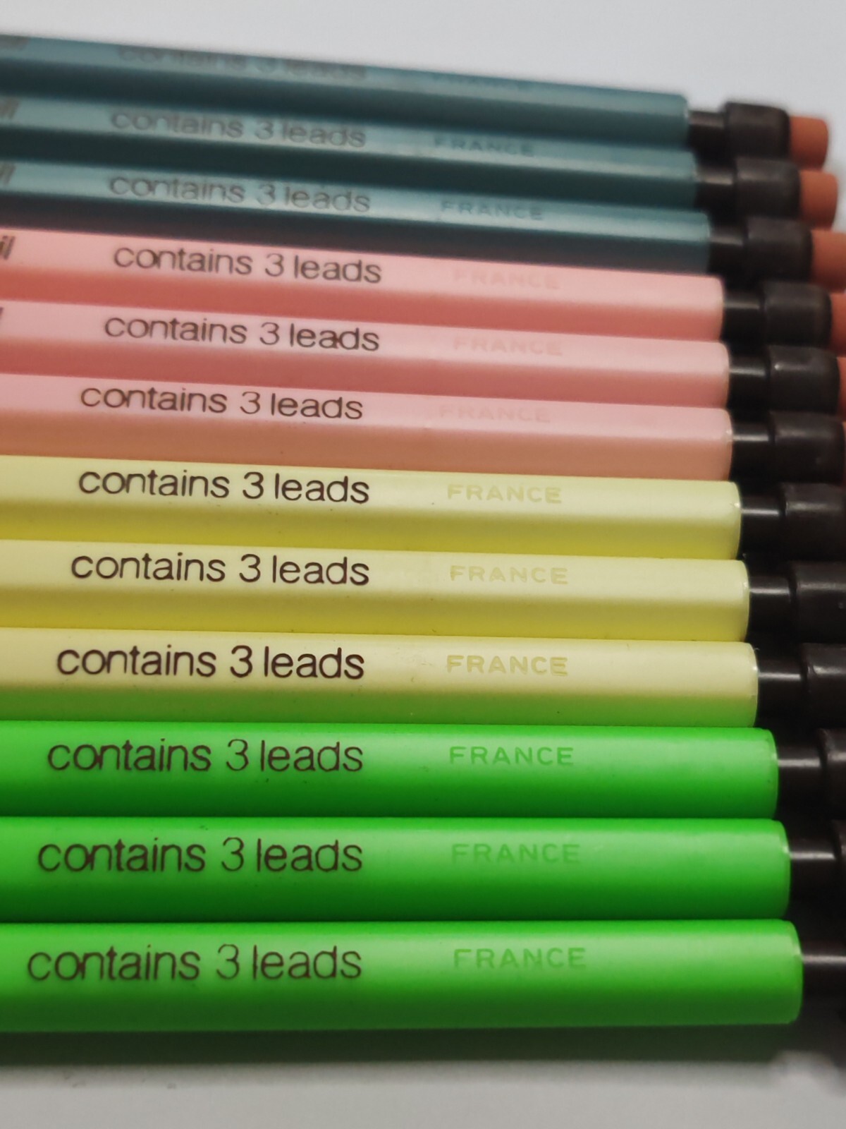 Bic New Vintage Very Rare Color Mechanical Pencil 12 Pcs / France , 80S