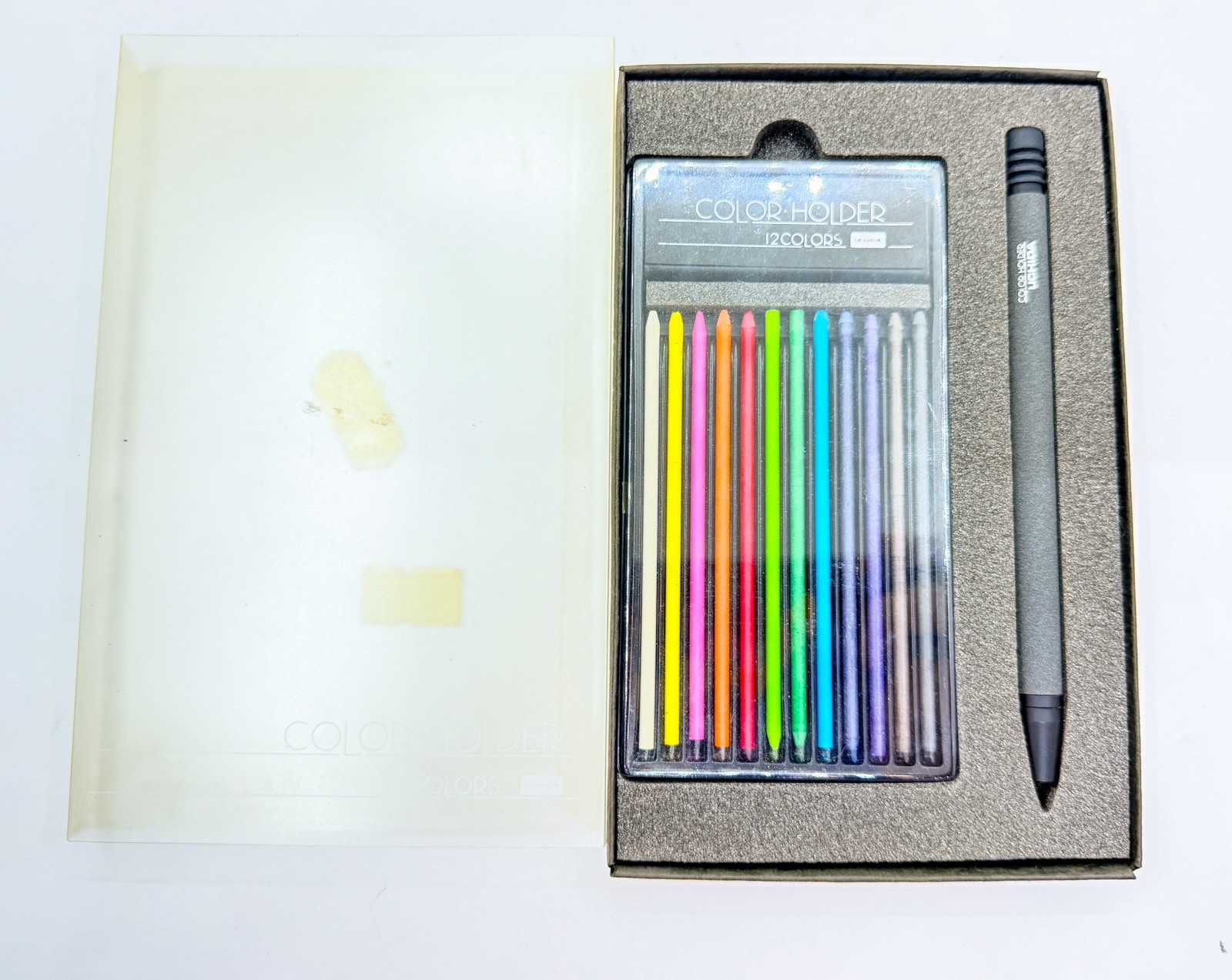 NOS uchida clutch pencil Holder 2.0mm drafting set with 12 colors refills Set