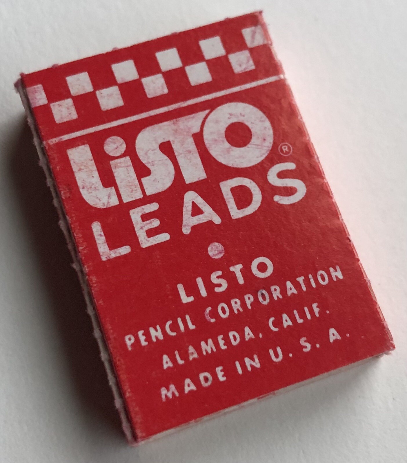 Vintage LISTO Pencil Corporation 4mm Red No. 162 Marking Lead 6 Pack CA USA