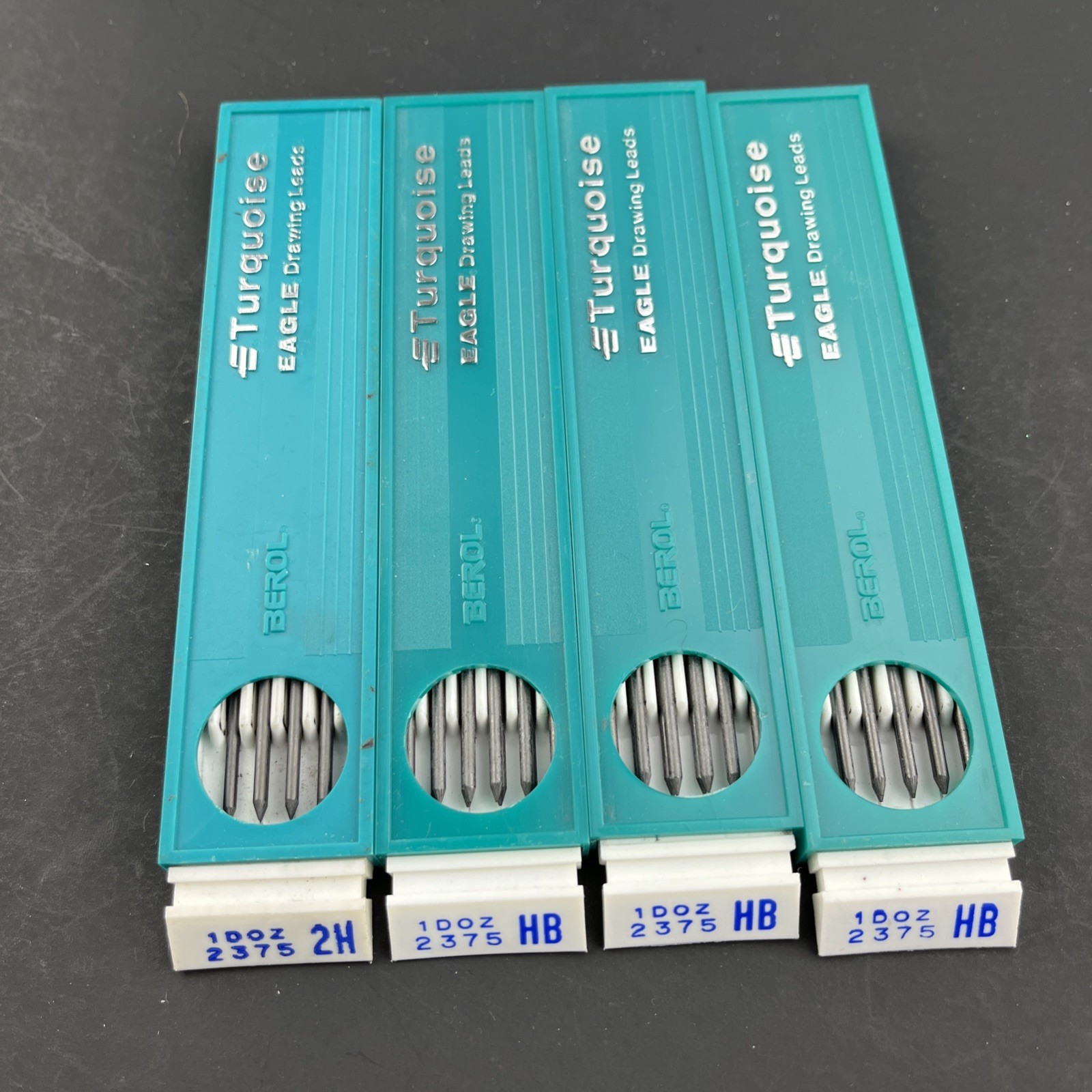 Lot of 4 Berol Turquoise Eagle Drawing Leads 2375 HB 1 Dozen NOS Vintage New