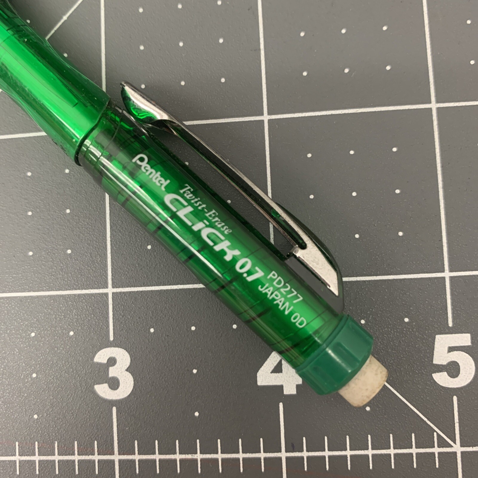 Vintage Pentel Twist-Erase PD277 Mechanical Pencil Green Drafting Drawing