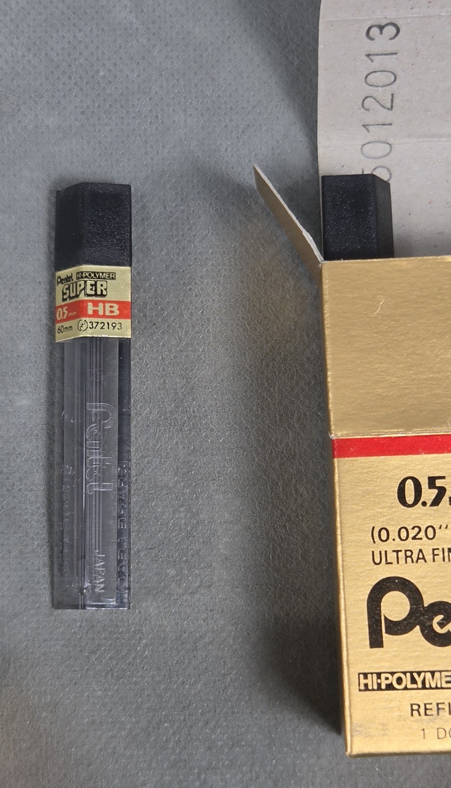 PENTEL 0.5MM SUPER REFILL Lead C505-HB & REFILL ERASERS #Z2-1 NOS BOX Lot of 8