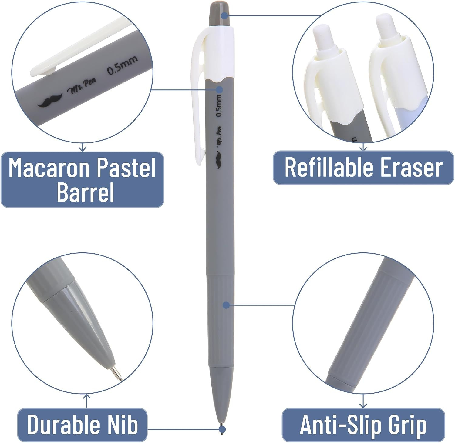 – Pastel Mechanical Pencil Set, 6 Pack, 0.5Mm, Cute Macaron Colors | Smooth Writ