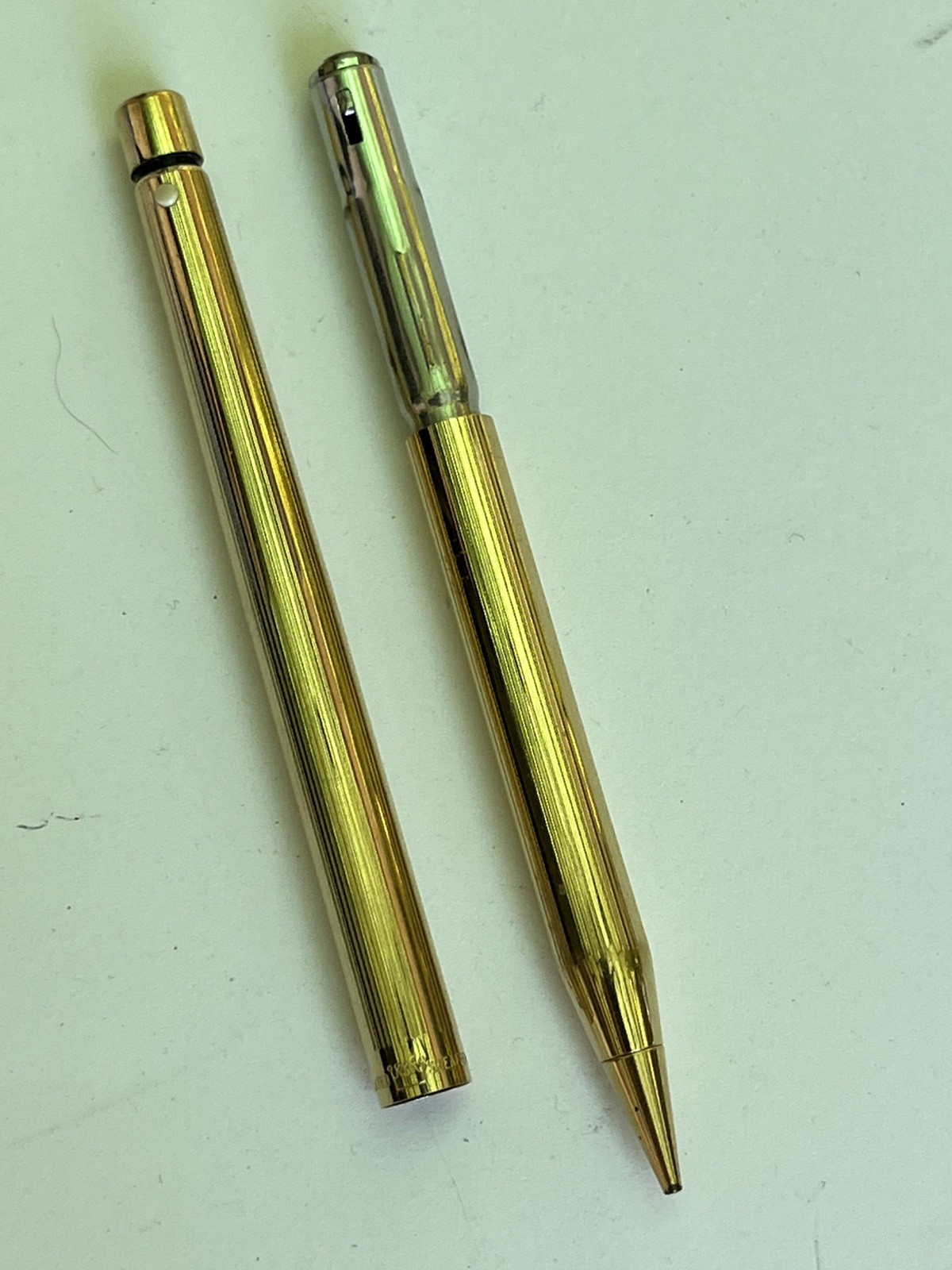 Sheaffer Vintage Slim White Dot Gold Electroplate Desk Pencil. 9mm